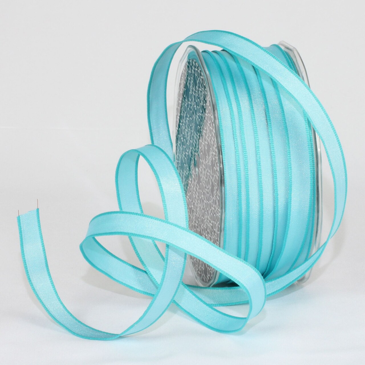 The Ribbon People Turquoise Blue French Wired Craft Ribbon 0.25" x 108 Yards